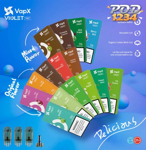 หัวพอต Vapx Violet YK6 Pod ราคาส่ง