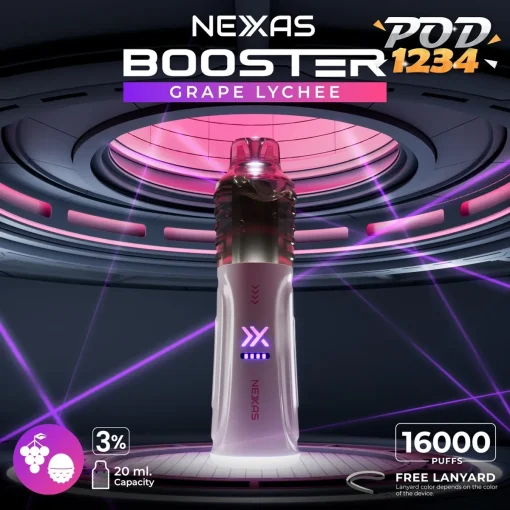 Nexas Booster 16000 Puffs ราคาส่ง GRAPE LYCHEE